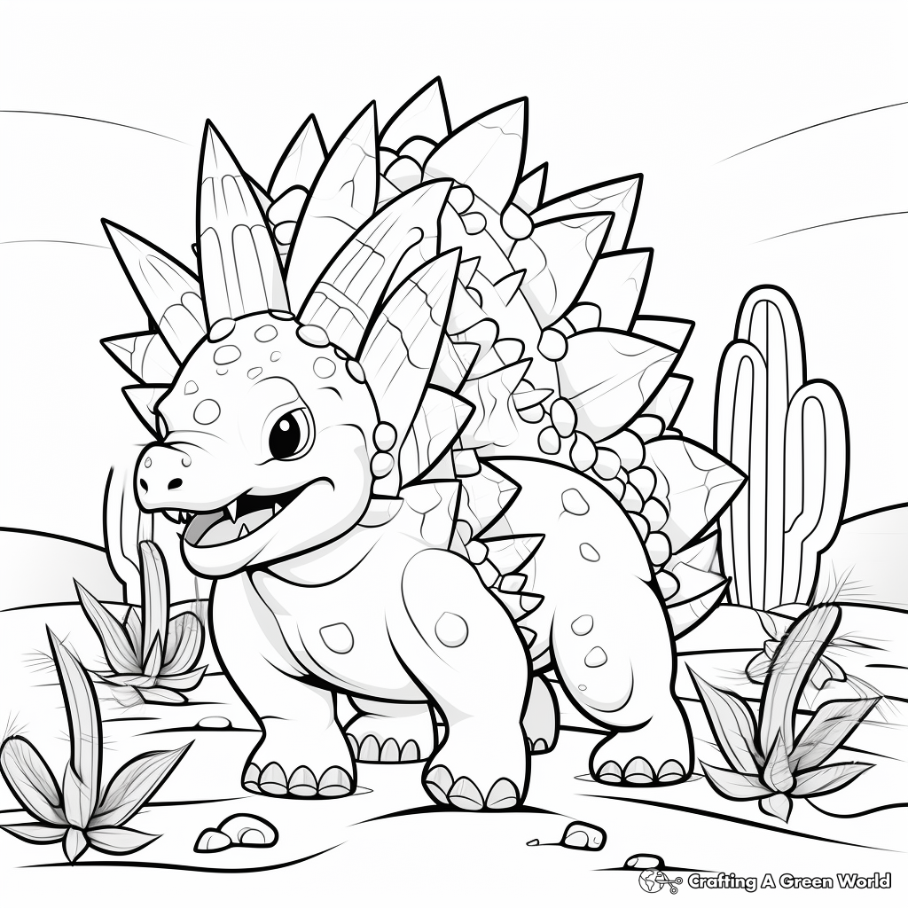 Stegosaurus Adventure Coloring Pages 4