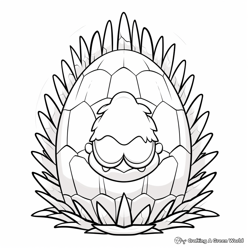 Stegosaurus Egg Coloring Pages for Preschoolers 3