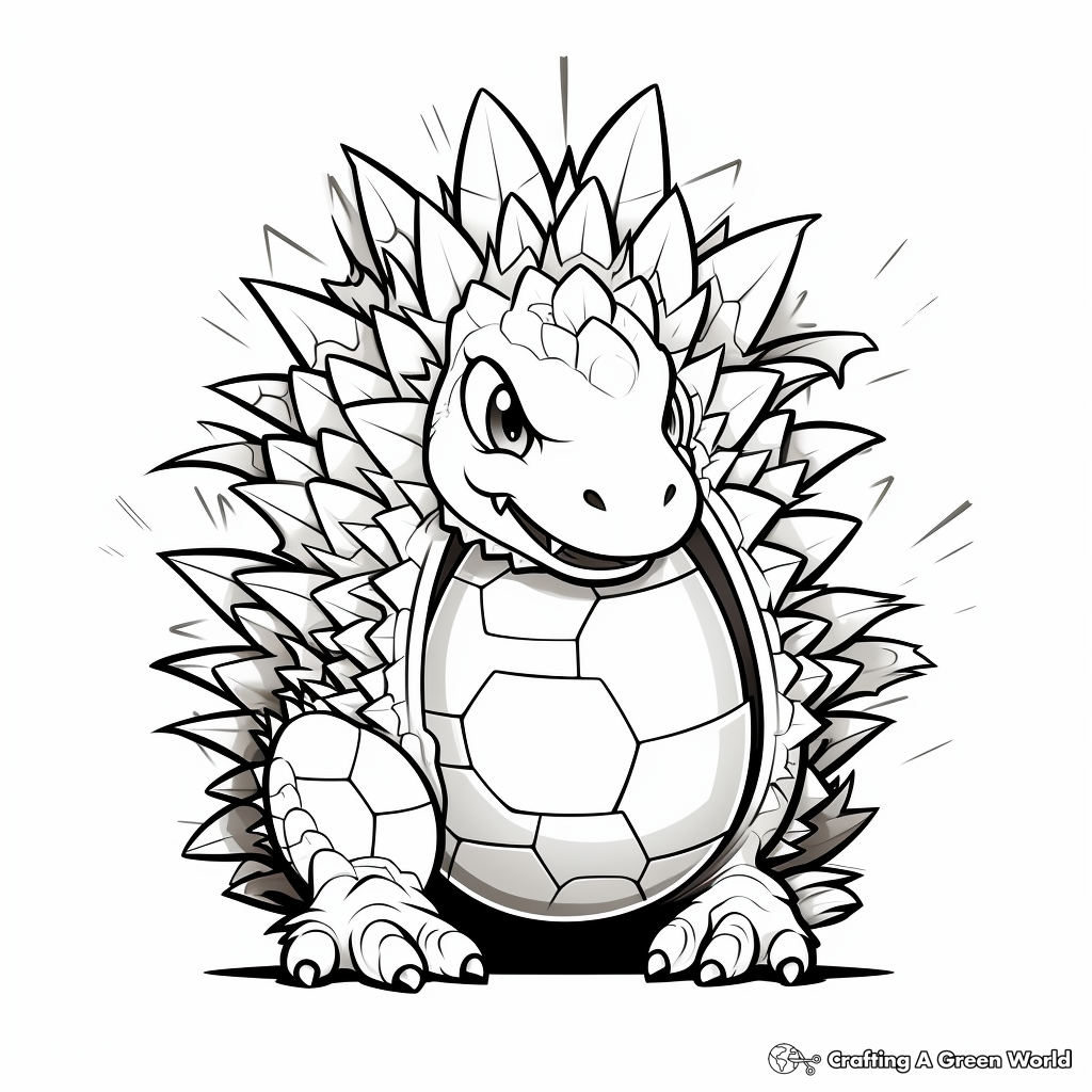 Stegosaurus Egg Coloring Pages for Preschoolers 4