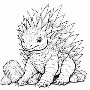 Stegosaurus Hatchling Coloring Pages: Newly Born Adventure 4
