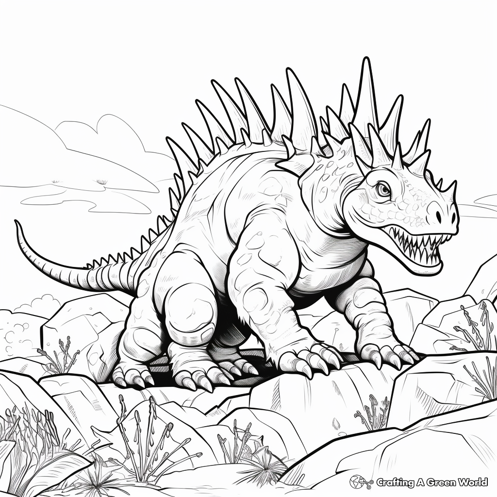 Stegosaurus in Action: Coloring Pages for the Passionate Young Paleontologists 1