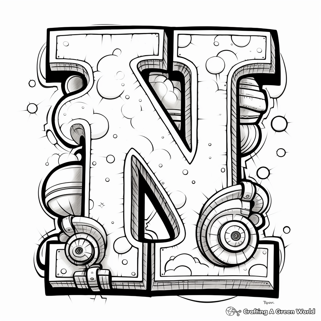 Stenciled Style Alphabet Coloring Pages 4