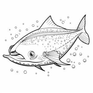 Stingray Cartoon Detailed Coloring Pages for Adults 2