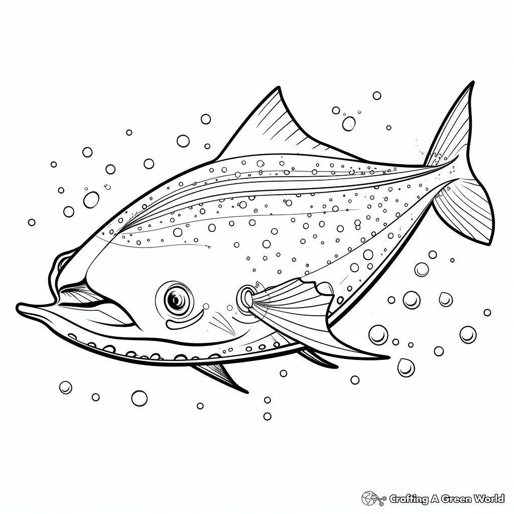 Stingray Cartoon Detailed Coloring Pages for Adults 2