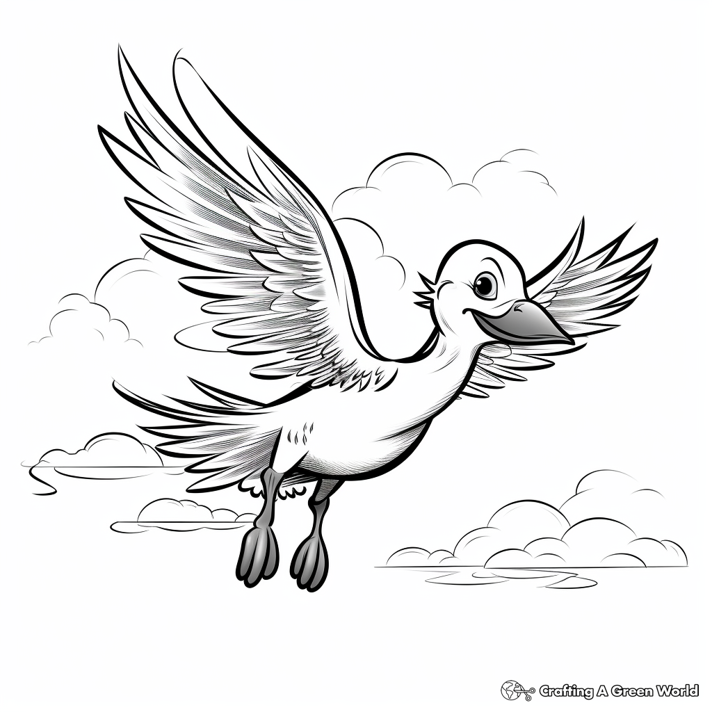 Stork Delivering Baby Coloring Pages 1