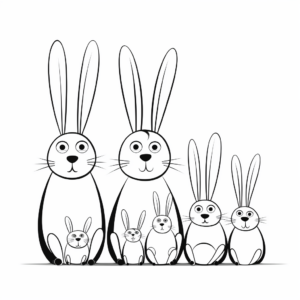 Storybook Bunny Family Coloring Pages 3