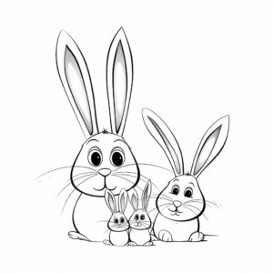 Storybook Bunny Family Coloring Pages 4