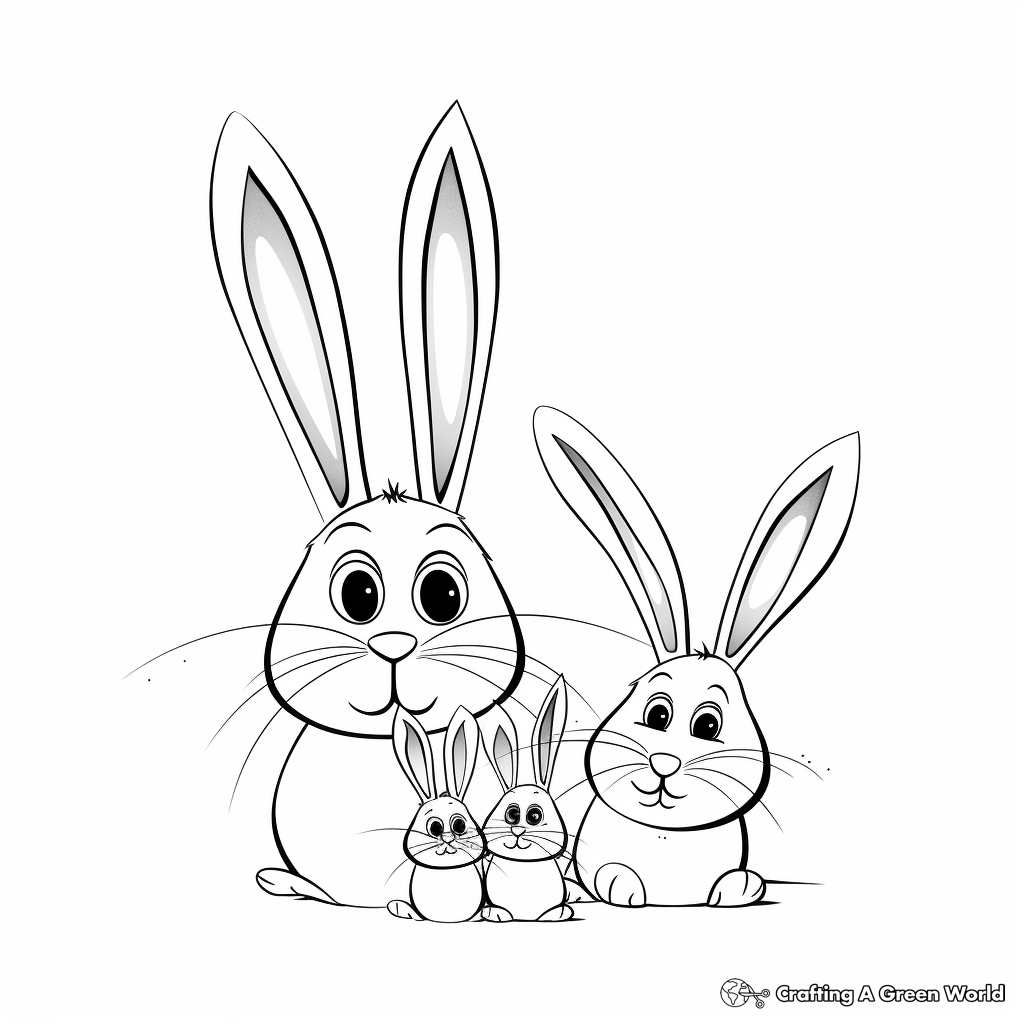 Storybook Bunny Family Coloring Pages 4