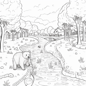 Storybook Illustration of Bear Hunt Coloring Pages 2