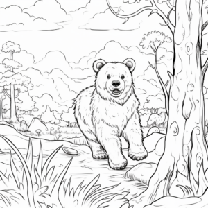 Storybook Illustration of Bear Hunt Coloring Pages 3