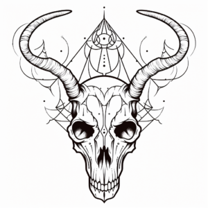 Strange Alchemy Symbol Deer Skull Coloring Pages 1