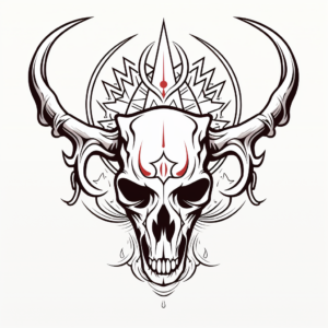 Strange Alchemy Symbol Deer Skull Coloring Pages 4