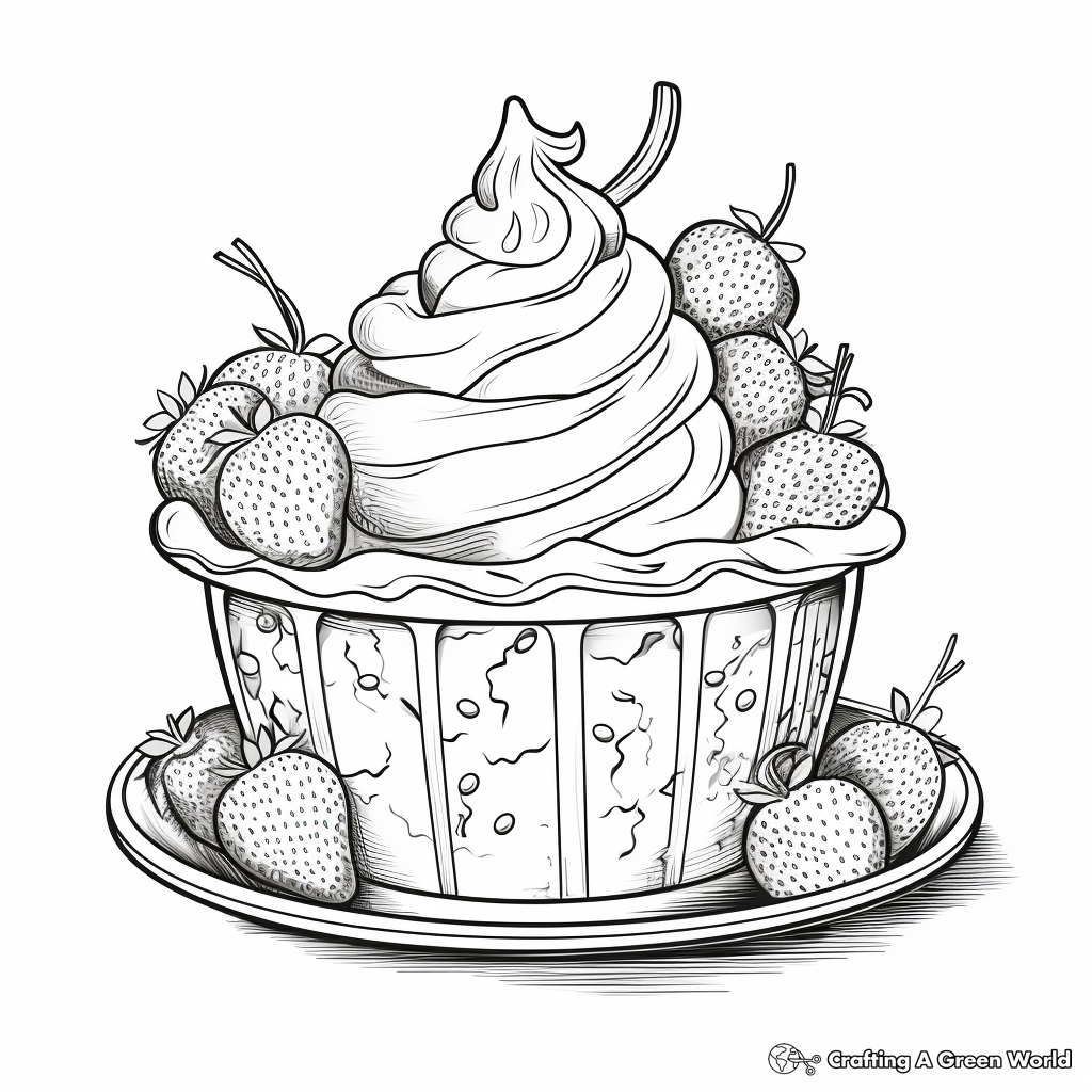 Strawberries and Cream Coloring Pages 4