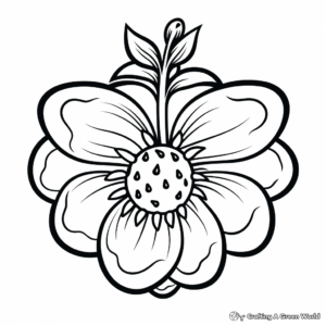 Strawberry and Blossoms Coloring Pages for Children 1