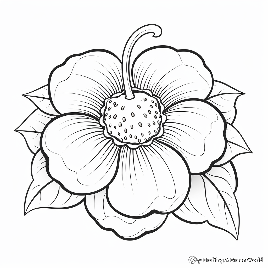 Strawberry and Blossoms Coloring Pages for Children 3