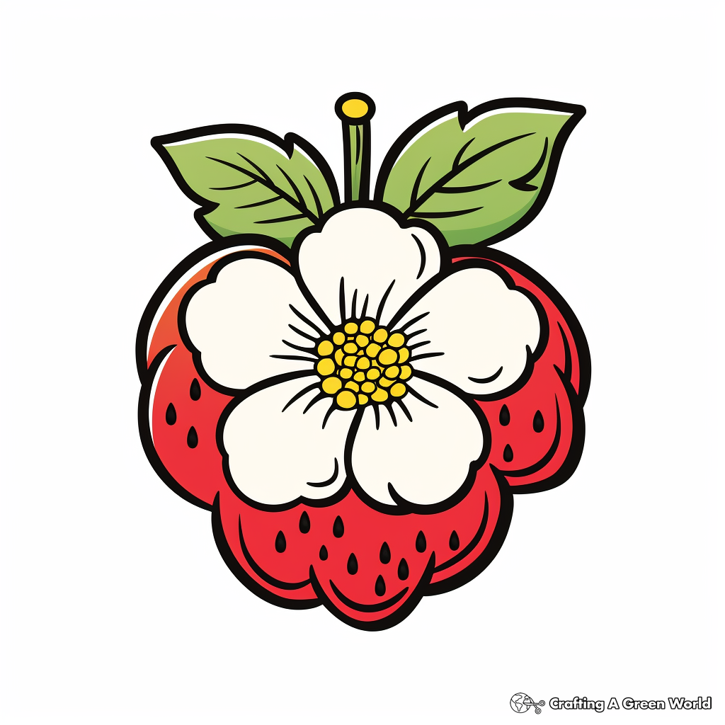 Strawberry and Blossoms Coloring Pages for Children 4