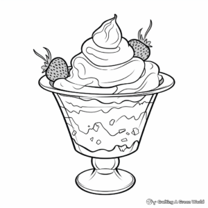 Strawberry Ice-Cream Sundae Coloring Pages 1