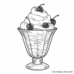 Strawberry Ice-Cream Sundae Coloring Pages 3