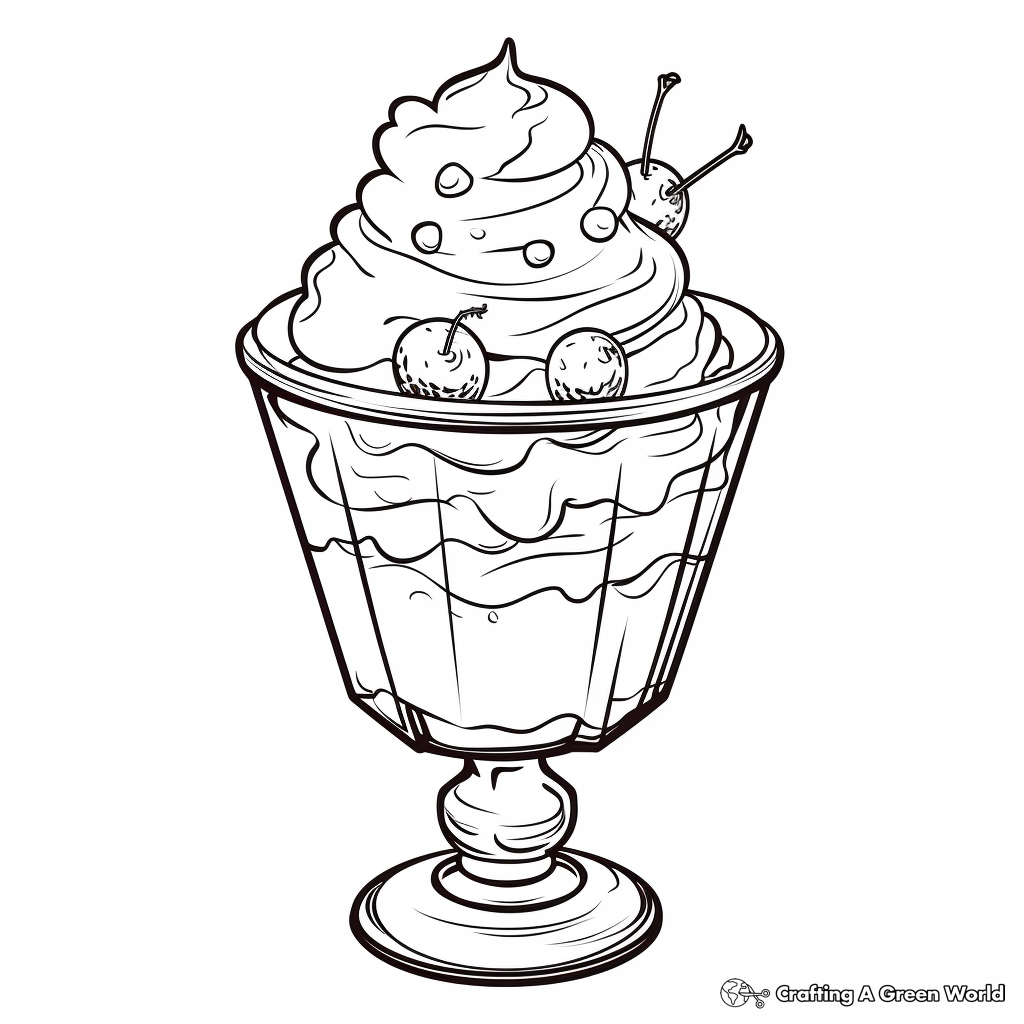Strawberry Ice-Cream Sundae Coloring Pages 4