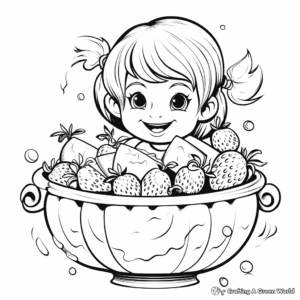 Strawberry in a Fruit Salad Coloring Pages 1