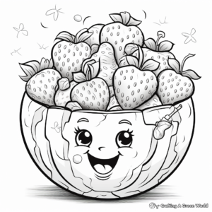 Strawberry in a Fruit Salad Coloring Pages 2