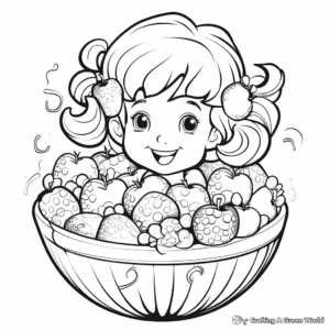 Strawberry in a Fruit Salad Coloring Pages 3