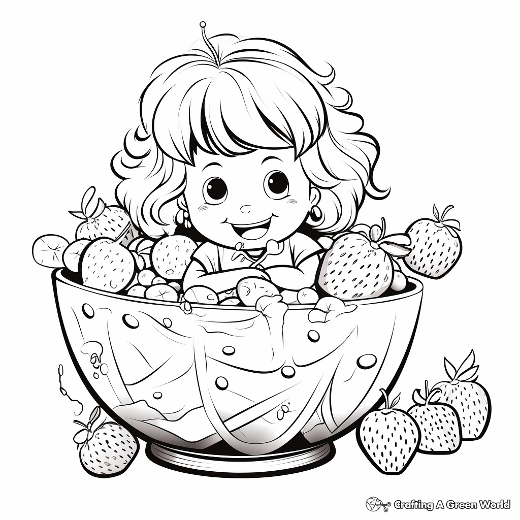 Strawberry in a Fruit Salad Coloring Pages 4