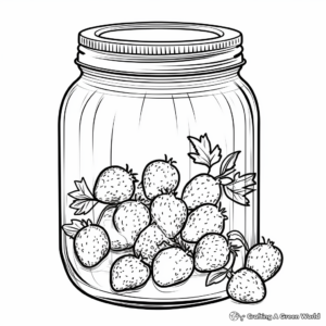 Strawberry Jam Jar Coloring Pages 1