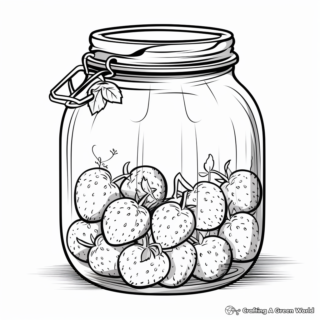 Strawberry Jam Jar Coloring Pages 2