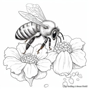 Strawberry with Honey Bees Coloring Page 3