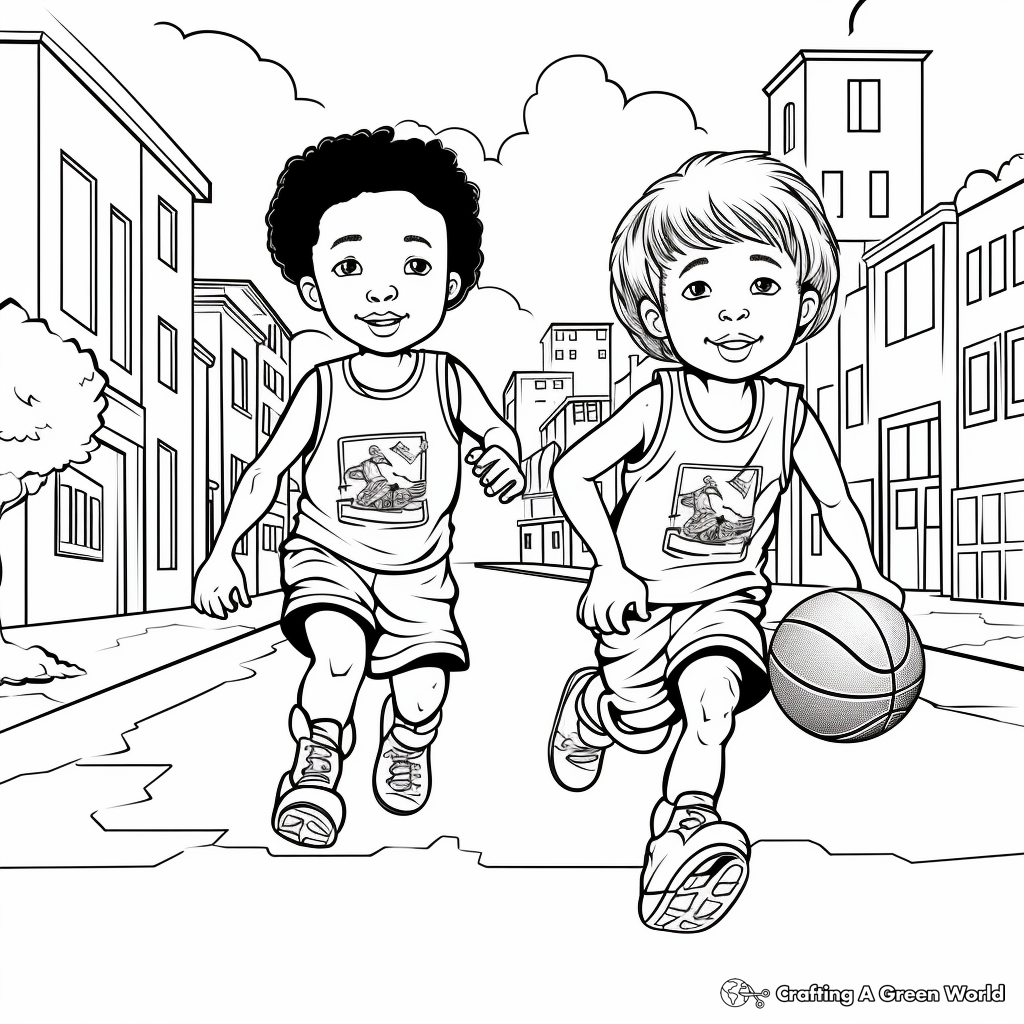 Street Basketball Coloring Pages 1
