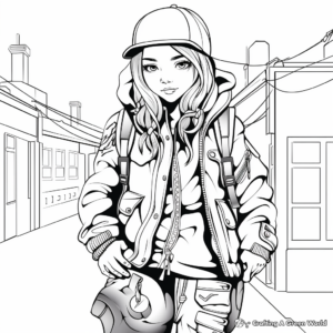 Street Fashion Inspired Graffiti Coloring Pages 2