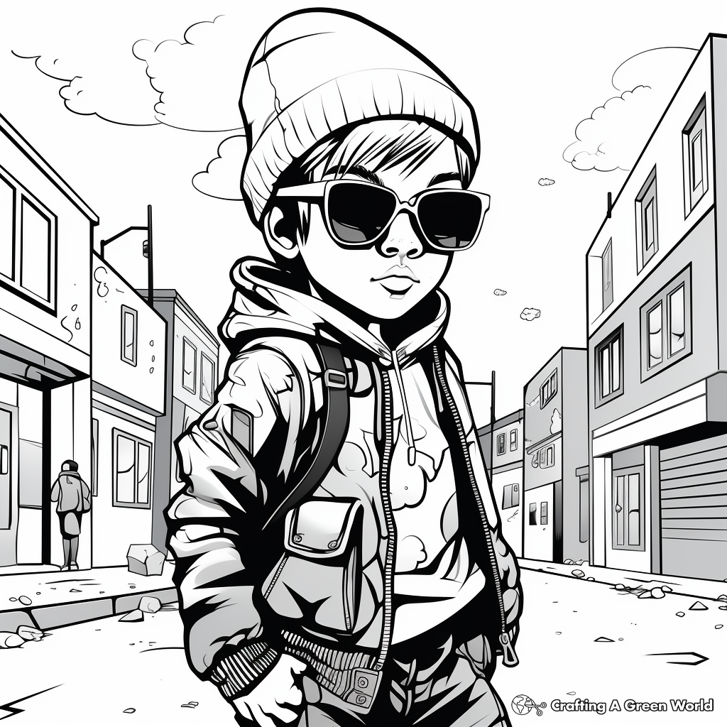 Street Fashion Inspired Graffiti Coloring Pages 4