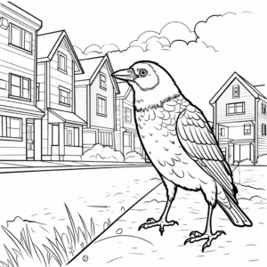 Street-Smart Urban Crow Coloring Pages 3
