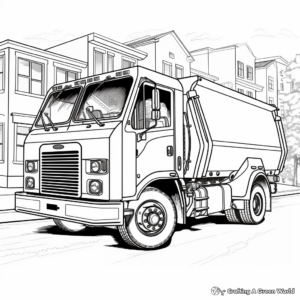 Street Sweeper: A Different Type of Garbage Truck Coloring Pages 1