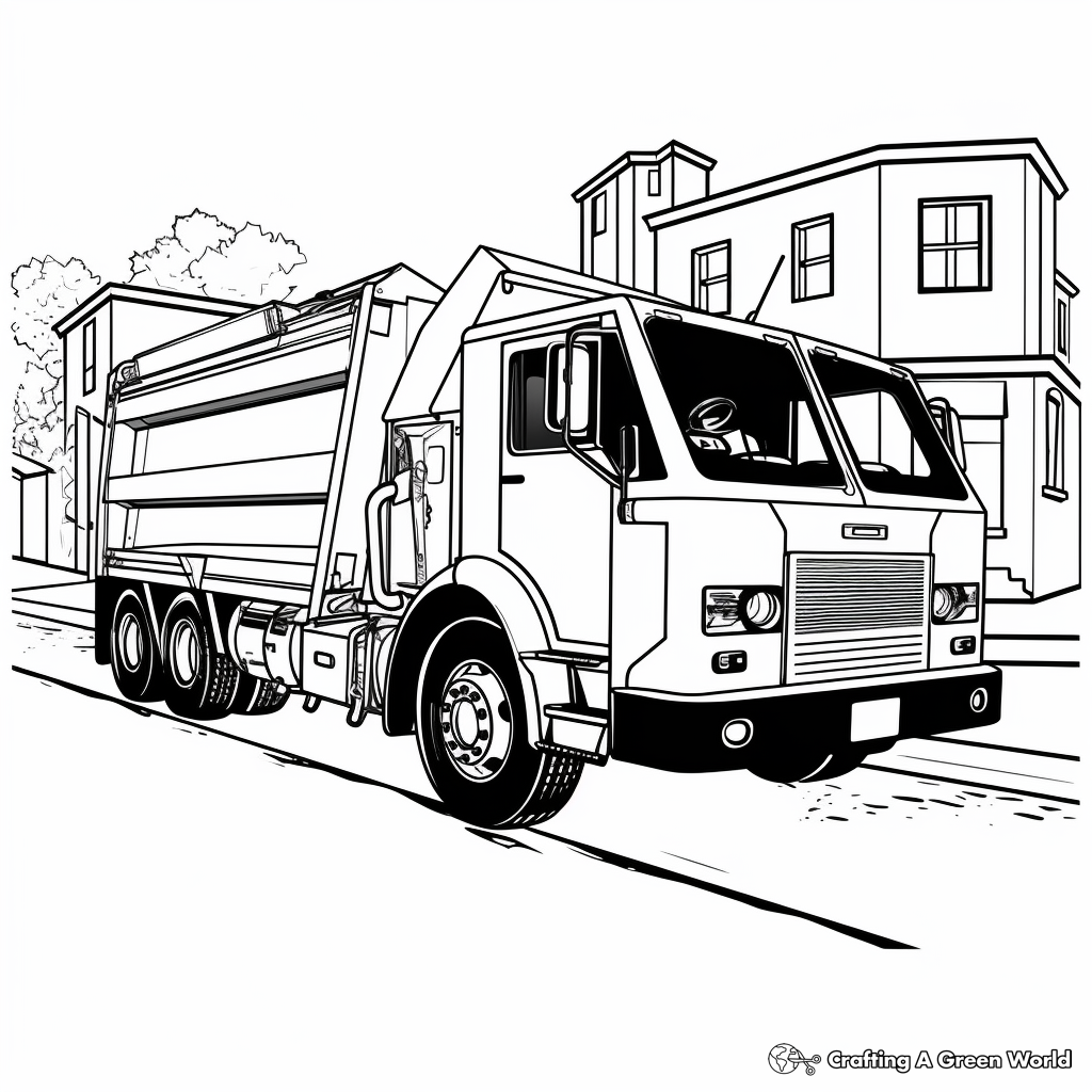 Street Sweeper: A Different Type of Garbage Truck Coloring Pages 2