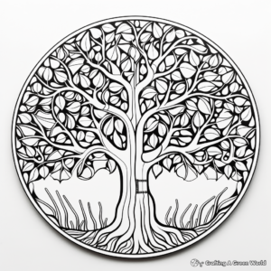 Stress-relief Tree of Life Coloring Pages 1