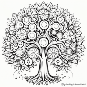Stress-relief Tree of Life Coloring Pages 2