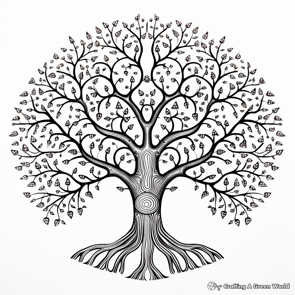 Stress-relief Tree of Life Coloring Pages 4