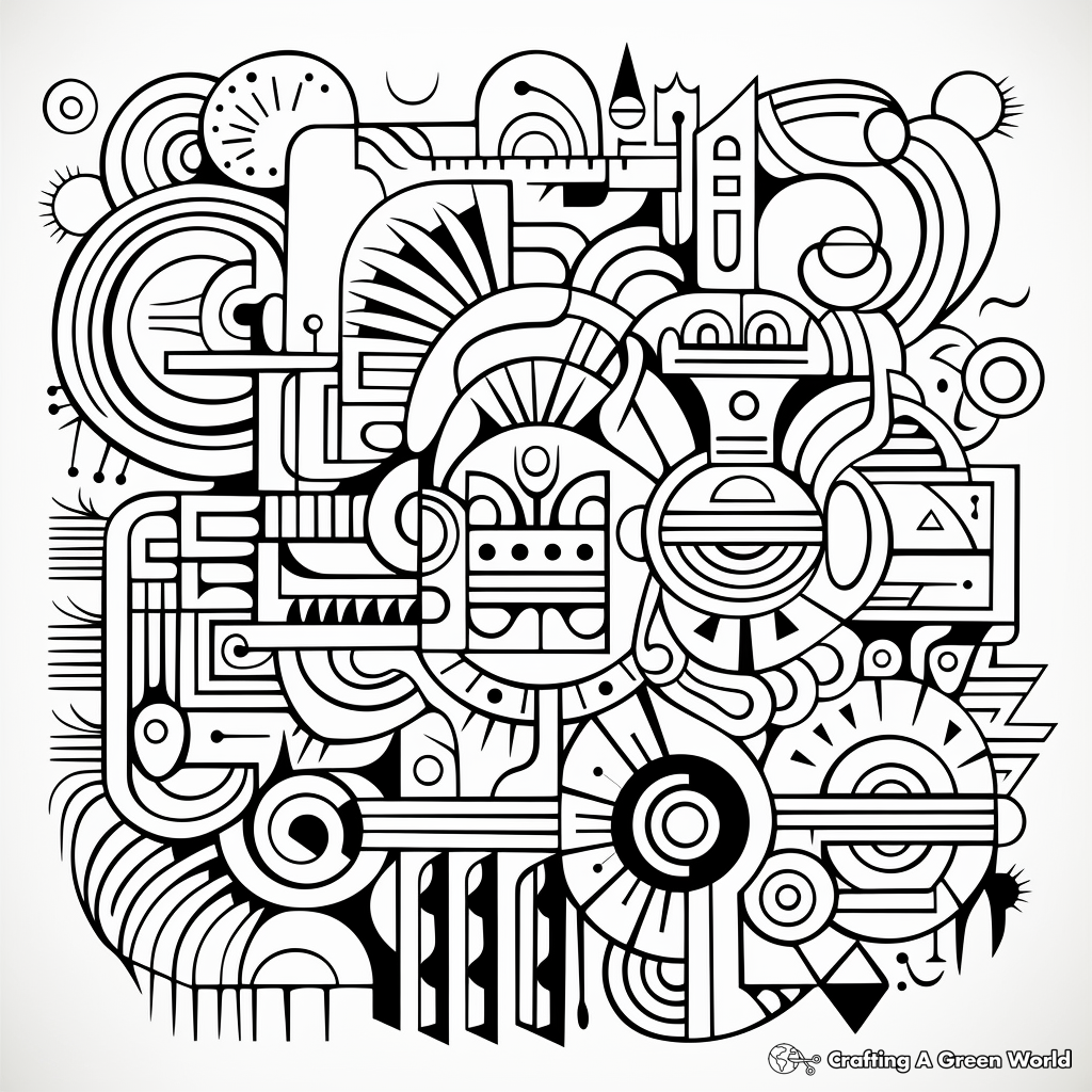 Stress-Relieving Abstract Designs Coloring Pages 1