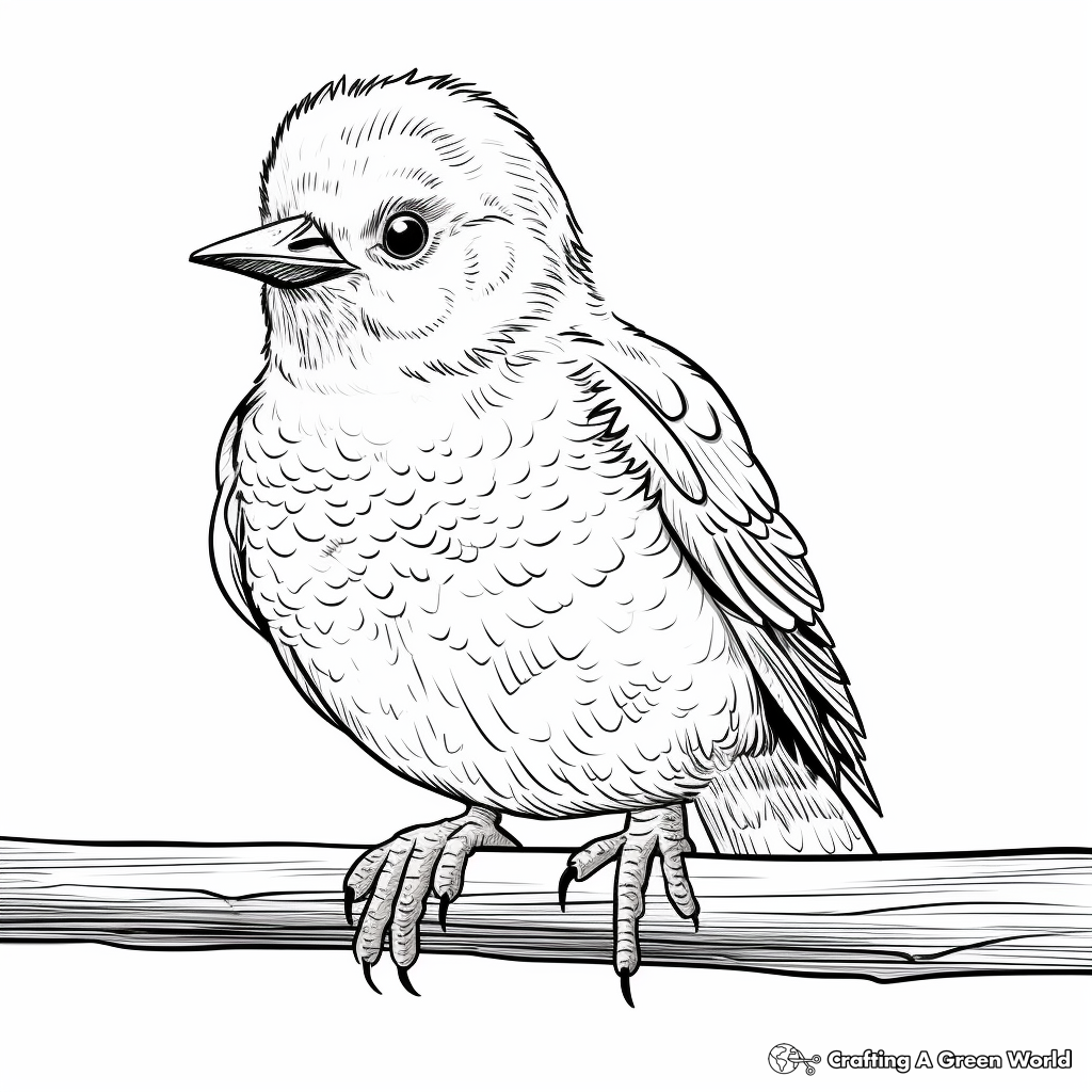 Striking Red-Bellied Woodpecker Coloring Pages 1