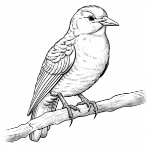 Striking Red-Bellied Woodpecker Coloring Pages 2