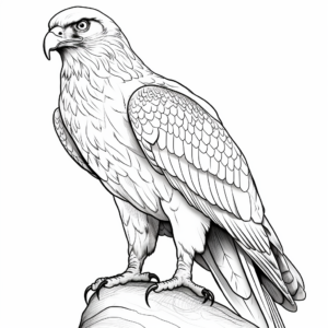 Striking Red-Tailed Hawk Coloring Pages 1