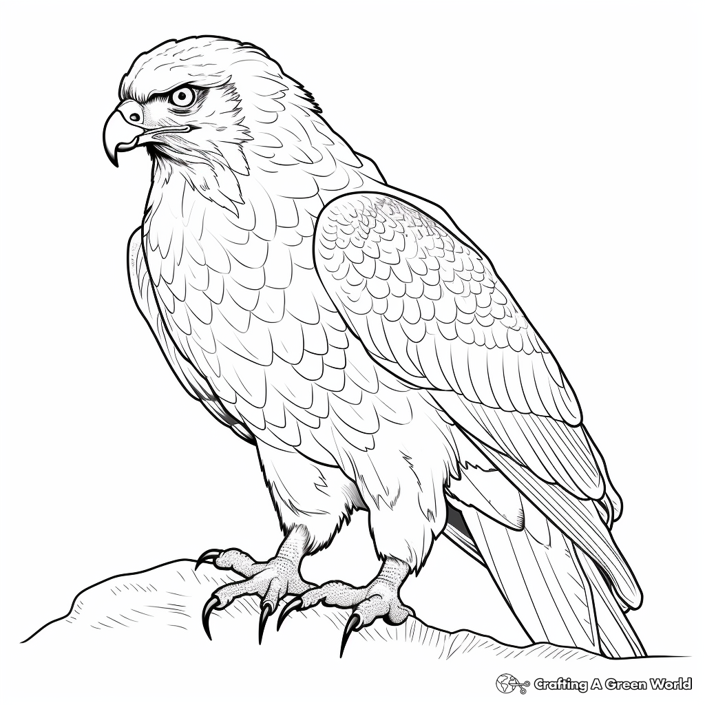 Striking Red-Tailed Hawk Coloring Pages 4