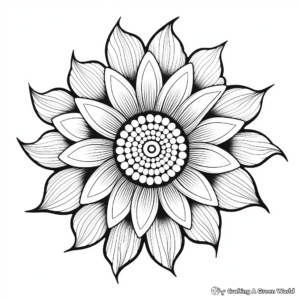 Striking Sunflower Mandala Coloring Pages 2