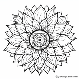 Striking Sunflower Mandala Coloring Pages 4