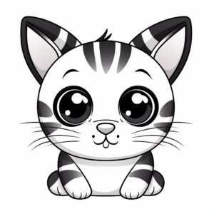 Striped Tabby Cat Face Coloring Pages 2