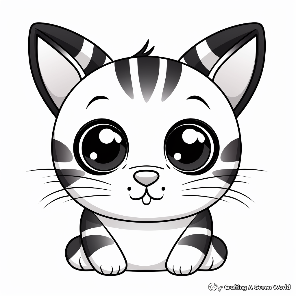 Striped Tabby Cat Face Coloring Pages 2