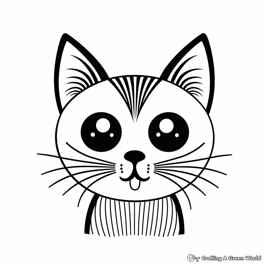 Striped Tabby Cat Face Coloring Pages 4