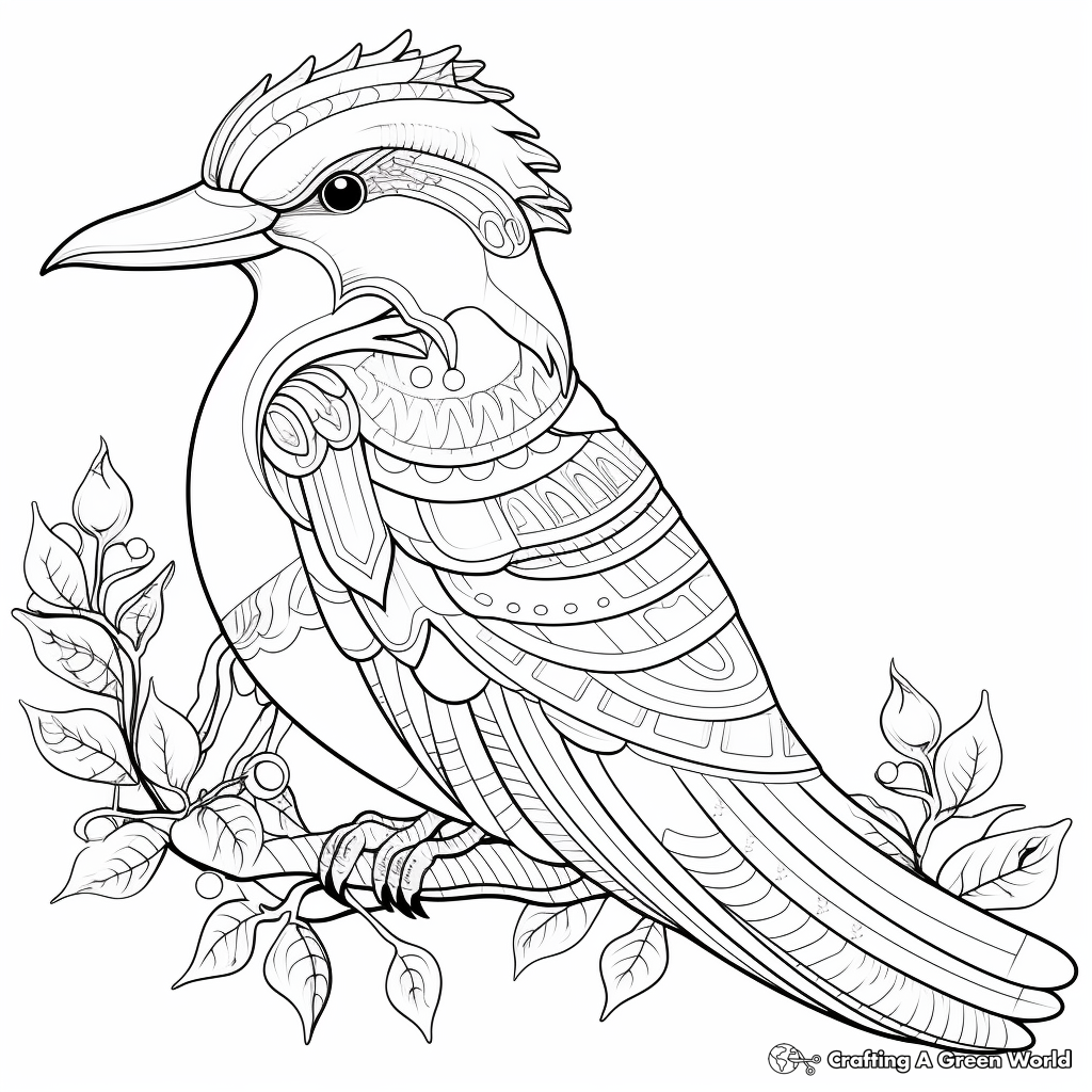 Stunning Abstract Kookaburra Coloring Pages for Artists 2